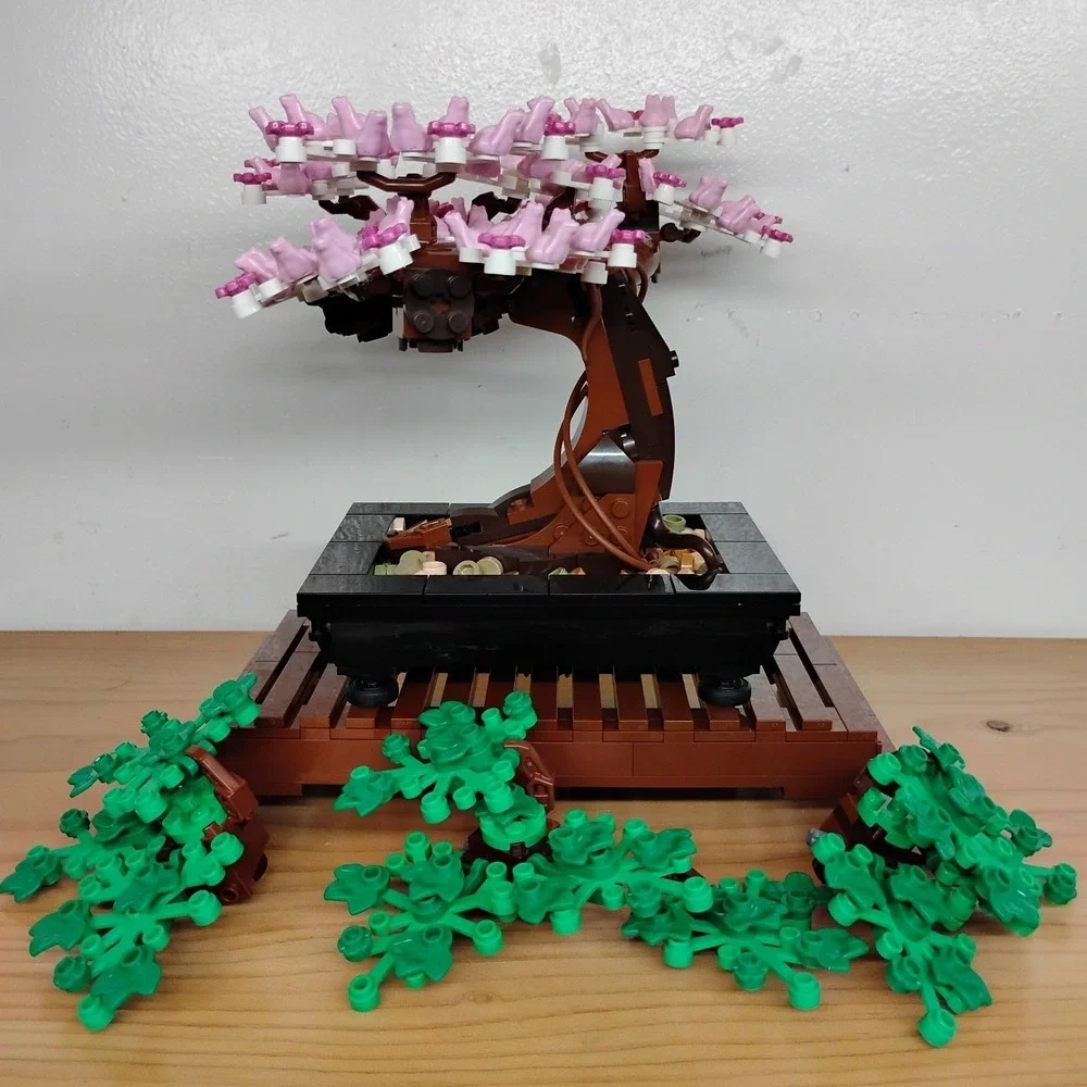 LEGO Botanicals Icons Bonsai Tree 10281 W/ Instructions Pink Frog Cherry Blossom